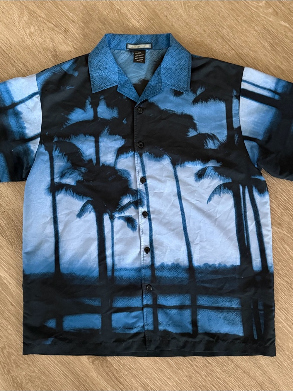 Street Culture Y2K palm tree button down L
